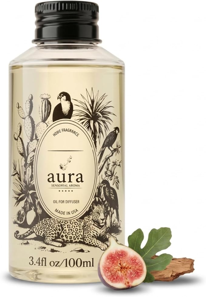 A U R A - Monaco Fragrance Oil for Waterless Scent Diffuser - Inspired by L.Labo-Noir | (3.4 fl oz, 100 ml) Pure Essential Oil Blends for Aromatherapy Diffuser & Hotel Collection Oil Diffuser