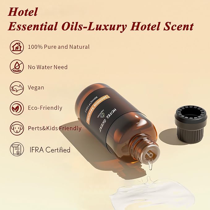 Jasmine Serenity Essential Oil, Hotel Diffuser Oil, Home Luxury & Hotel Scents for Diffuser, 30ML Pure Diffuser Oil with Jasmine, and Orange Flower for Aromatherapy