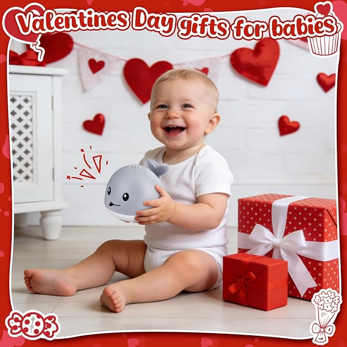 Baby Bath Toys for Kids Ages 1-3 & Babies 6-12 Months, Light Up Whale Sprinkler Water Toys for Infant Toddlers 1 2 3 Year Old Boys Girls Valentines Birthday Gifts Newborn Essentials