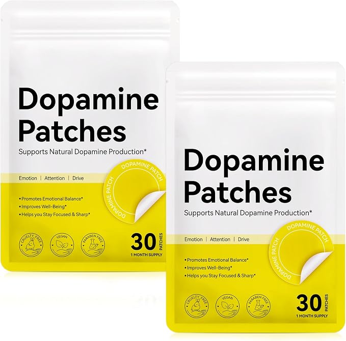 Dopamine Patches, Dopamine Patch Extra Strength, Mood Boost Support Patches for Women Men,Plant-Based Formula, Positivity & Motivation, Supports Dopamine & Serotonin Balance, 60 Dopamine Patch