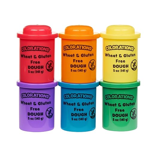 Colorations Wheat & Gluten Free Classic Dough - 6 Colors (5oz Each) | Non-Toxic, Play Dough, Bulk Set, Sensory Kit, Party Favors, Classroom Pack