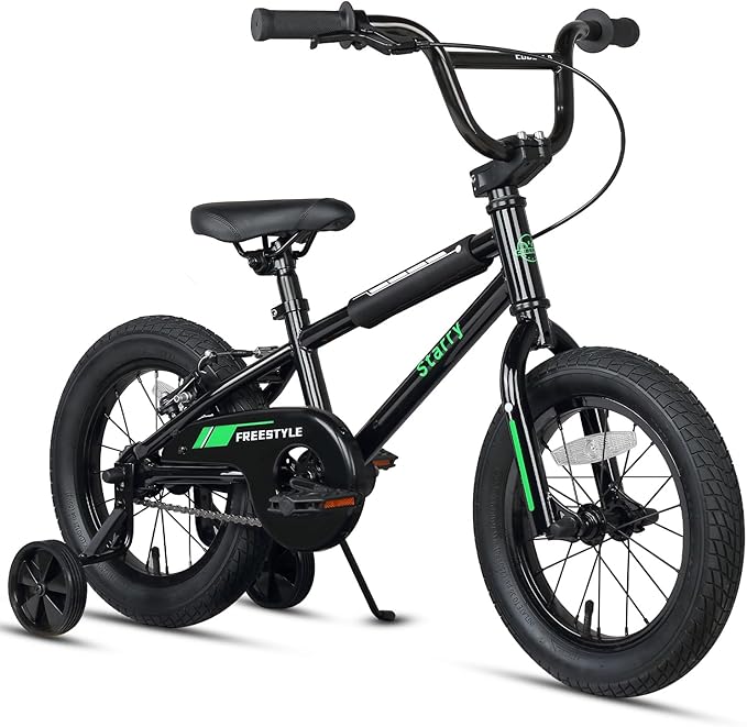 12 14 16 18 Inch Kids Bike BMX Style Bicycle with Training Wheels Coaster Brake for 2-10 Years Old Toddlers Boys Girls Multiple Colors