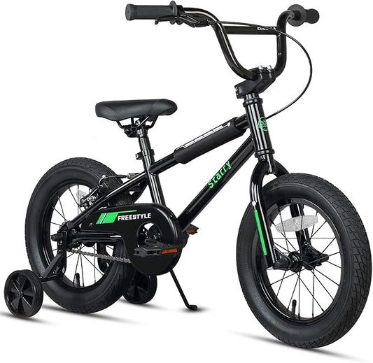 12 14 16 18 Inch Kids Bike BMX Style Bicycle with Training Wheels Coaster Brake for 2-10 Years Old Toddlers Boys Girls Multiple Colors