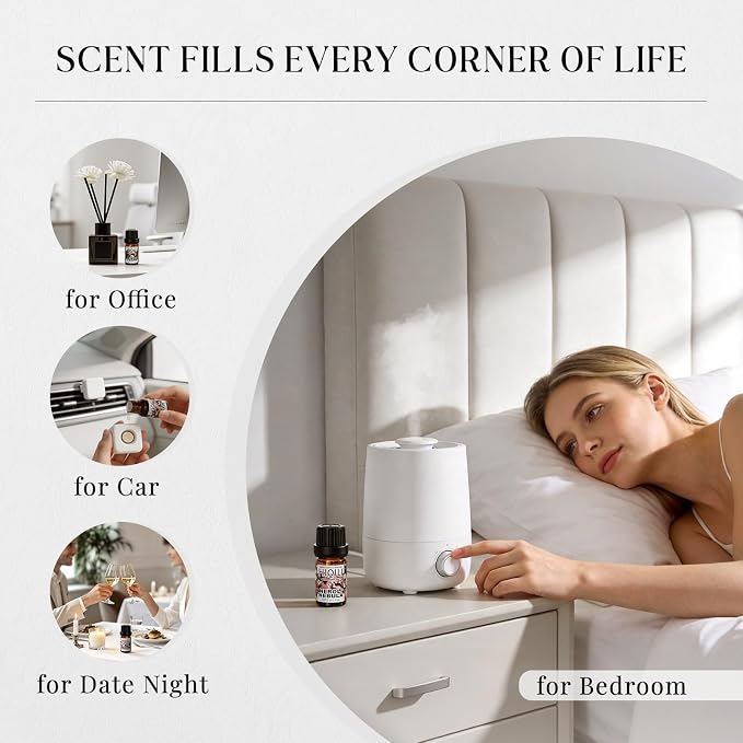 HIQILI Discovery Fragrance Oil Gift Set for Diffuser, DIY Perfume, Candles | 32 Scents, Suitable for Humidifier, Soap Making, Laundry Dryer Balls, Long Lasting Home Aroma, Perfume Oils for Women