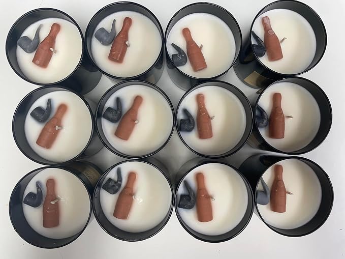 Candle for Men - Natural Soy Wax Candle in Big Glass Jar - Highly Scented Candle Tobacco & Whisky Scent | Ideal for Home, Gift for Men, Husband, Father - Handmade in USA