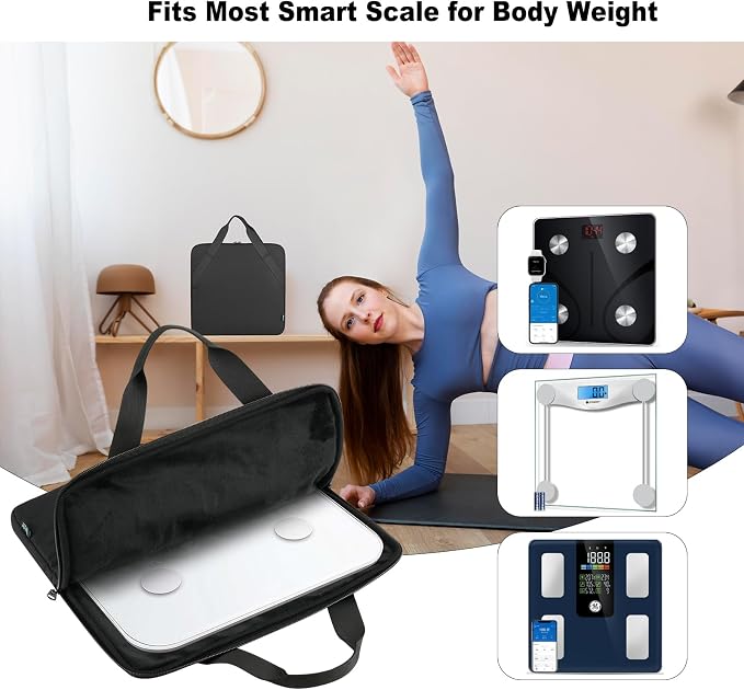 Beautyflier Carrying Bag for Body Composition Monitor Scale, Digital Bathroom Scale Storage Bag, Travel Carrier Case - 13.5 x 13.5 x 1.2 IN, Fits Most Smart Scale for Body Weight (Bag Only)