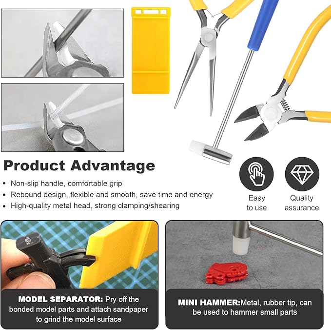 101PCS Gundam Model Tools Kit, Hobby Building Tools Kit for Gundam Basic Model Assembling, Building and Repairing