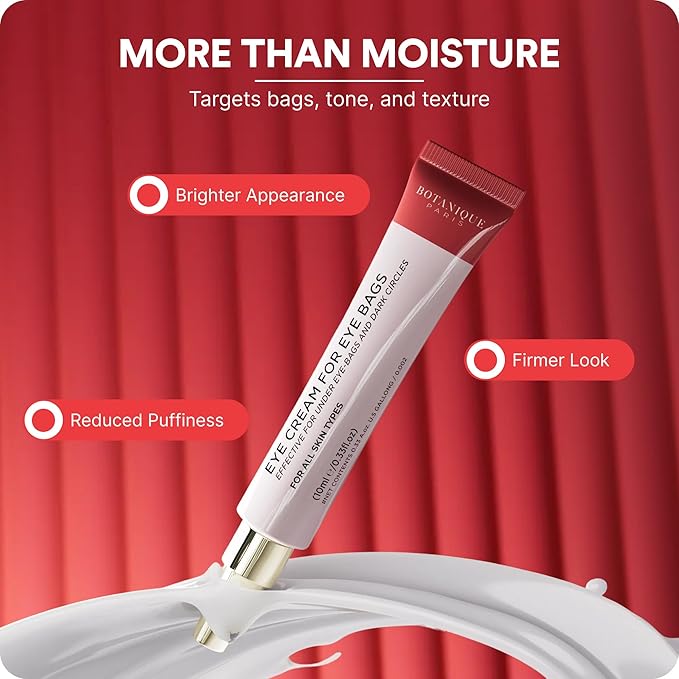 BOTANIQUE PARIS® Under Eye Bag Cream [ALL SKIN TYPES] - Anti Aging Eyebag Treatment reducing Puffiness, Dark Circles & Wrinkles - Hydrating Eye Moisturizer for Brightening, Soothing & Firming (10ml)