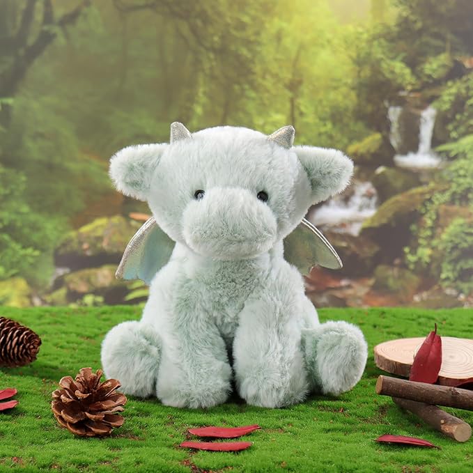 Apricot Lamb Toys Plush Green Plush Dragon Dinosaur Stuffed Animal Soft Cuddly Perfect for Child （Medium, 12 Inches ）