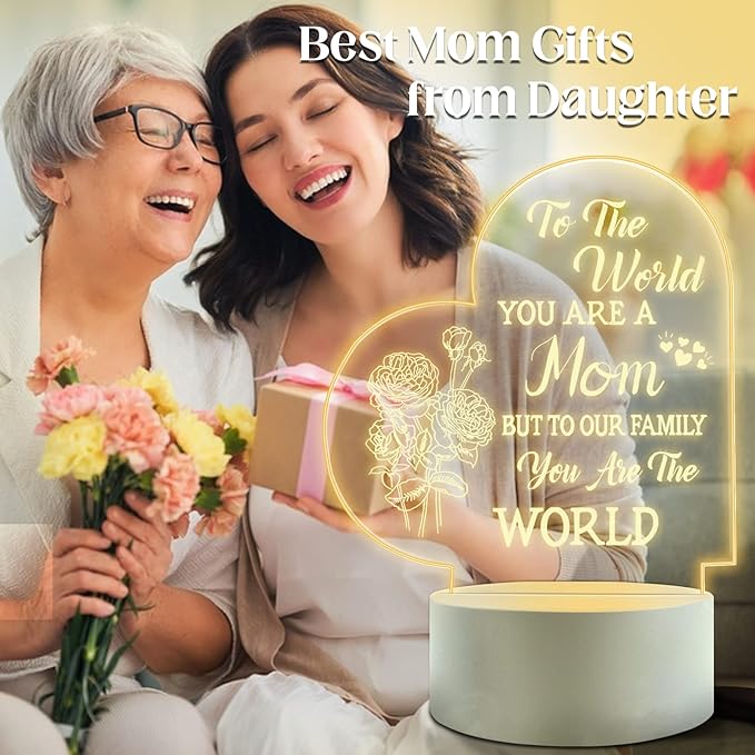 Lovely Mother-Best Mom Birthday Gifts from Daughter Son，Mom Night Light，Room Decoration Mom's