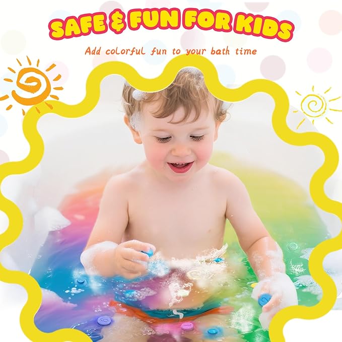 Bath Bombs for Kids, Boys & Girls Valentines Day Gifts Set, 180 Mini Color Tablets in 9 Bright Colors for Creative Bathtub Art Bath Toys Fun Colorful Bath Scientific Experiment for Boys Girls 3-12