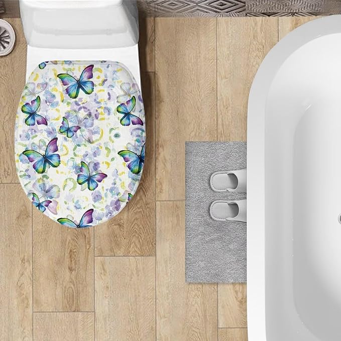 Butterfly Toilet Seat Cover, Suitable for Most Round and Elongated Toilet Seats, Bathroom Decoration Fits Home Hotel Toilet Lid Cover