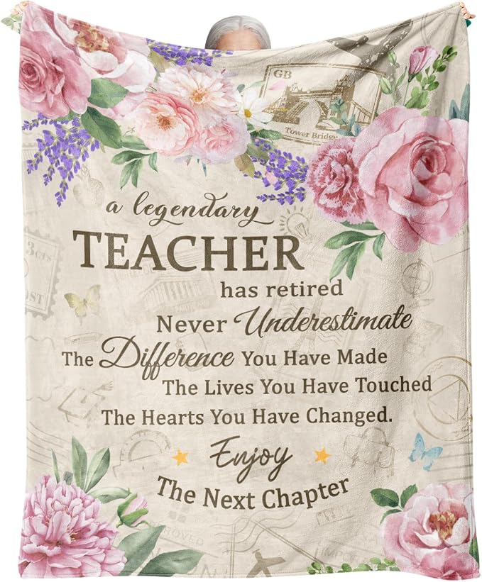 Teacher Retirement Gifts for Women, Teacher Retirement Blanket 60"x50" | Retirement Gift for Teachers 2026, Retired Throw for Teachers Appreciation Week, Retirements Parties