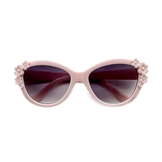 XINB LOOK Kids Sunglasses Girls, Cute Flower Frame Cartoon UV Glasses, Toddler Sunglasses Party Favor for Ages 3-10 (Pink)