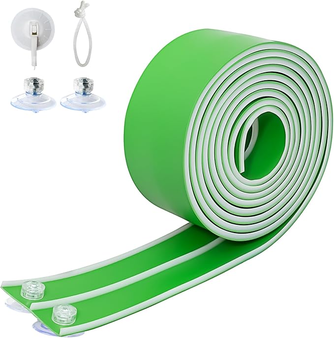 Flex Tracks 15 Ft for Kids Starter Set, Flexible Race Car Ramp Track with Suction Cups Compatible with Hot Wheels and Diecast 1/64th Cars for Ages 3 & Up (Green & White)