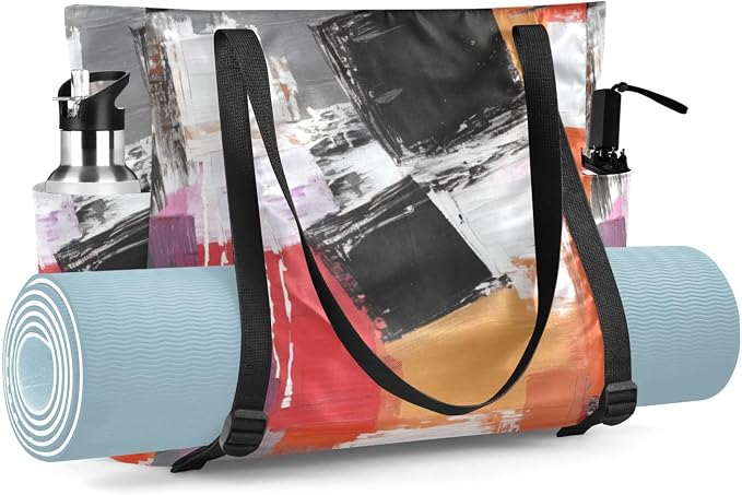 MCHIVER Yoga Bag for Women Men Large Yoga Mat Bag with Adjustable Strap Workout Bags Totes for Pilates Yoga Travel