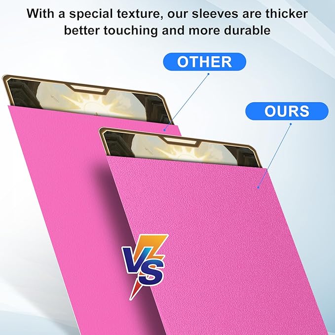 Pink Card Sleeves Fit for MTG, 300 Pieces Standard Card Sleeves for Trading Card Sports Cards Baseball Cards TCG (66x91mm), Affordable Sturdy and Nice Shuffling
