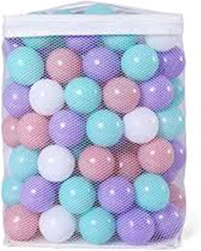 BalanceFrom Play Pit Balls Toy Set for Kids with Mesh Bag, Rainbow or Pastel Colors – Crush-Proof Plastic for Ball Pits, Playhouses, Bounce Houses, Pools, Tents, and Birthday Parties