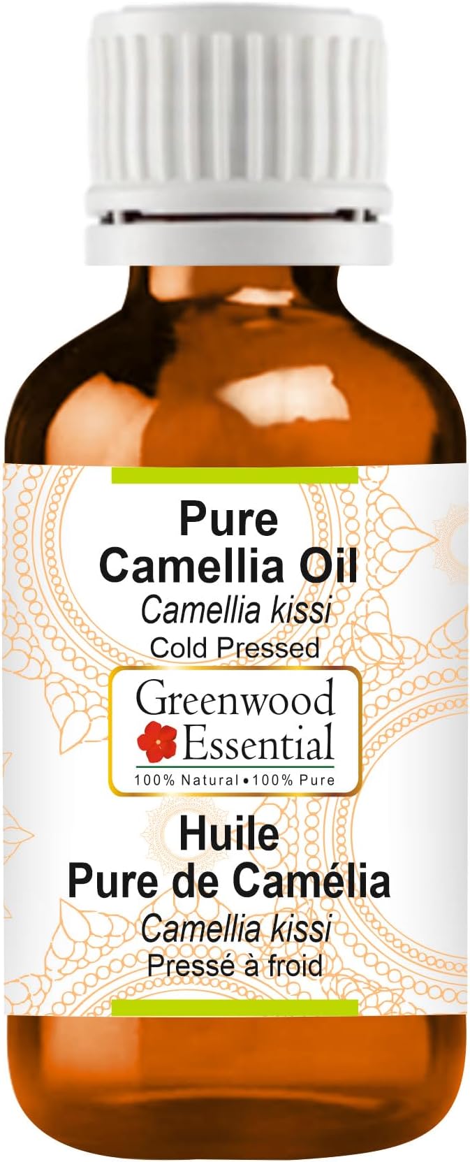 Greenwood Essential Pure Camellia Oil (Camellia kissi) Cold Pressed 100ml (3.38 oz)
