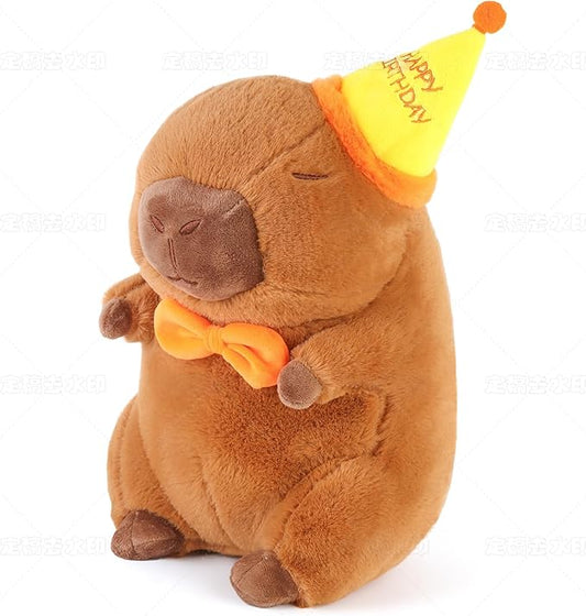 Cute Capybara Plush Toy 13.8 inch, Soft Capybara Stuffed Animal Plushies Pillow Birthday Gift for Kids