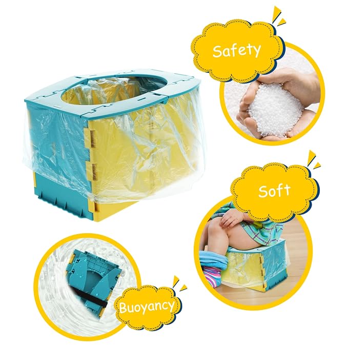 BESPORTBLE Portable Folding Potty Seat Lightweight Travel Toilet for Safe Material Convenient for Home and Car Use for Potty Training Boys and Girls