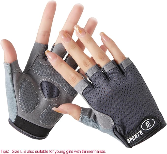 Kids Fingerless Cycling Gloves Non-Slip Bike Gloves for Youth Girls Boys 3-14T, Breathable Gloves for Skating Scooter