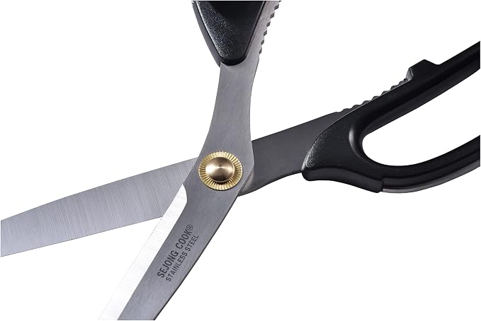 Korea Quality Kitchen Shears Scissors Large for Korean BBQ Cutting Meat, Kalbi, Korean Grill Food, Durable 3.0T Stainless Steel, ABS Handle, Korean Kitchen (SJ130)