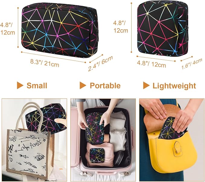 Likesing Period Bag for Teen Girls, Leather Sanitary Napkin Storage Bag, Portable Menstrual Pad Bag Period Pads Pouch, Small Make Up Bags
