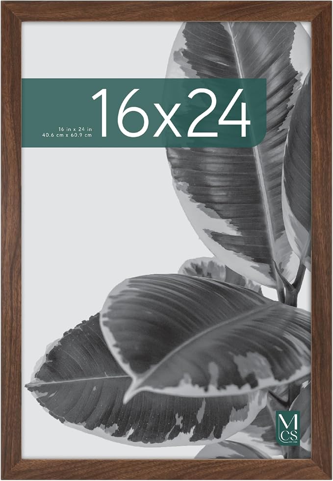 MCS Studio Gallery 16x24 Poster Frame Walnut Woodgrain Engineered Wood, Vertical & Horizontal Wall Hanging Large Picture Frame for Photos, Posters & Art Prints (1-Pack)