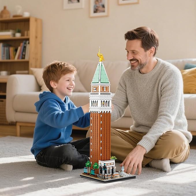 Architecture Building Set for Adults – Venice Landmark Tower St. Mark’s Campanile Model Kit, Creative Home Office Decor Toy, Great Gift Idea for Teens 14+