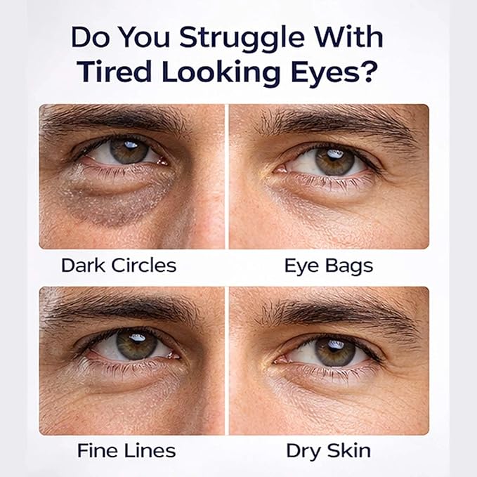 OROS Hydrating Under Eye Patches for Men, fpr Reduce puffiness, smooth fine lines, and brighten the skin around the eyes,10 Pairs