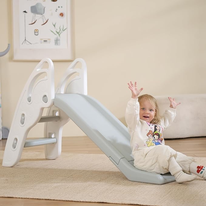 Toddler Slide Large Play Climber Slide PlaySet with Extra Long Slipping Slope Indoor Slide Kids Slide Toddler Playground Toddler Slide Outdoor Toys for Toddlers (White)