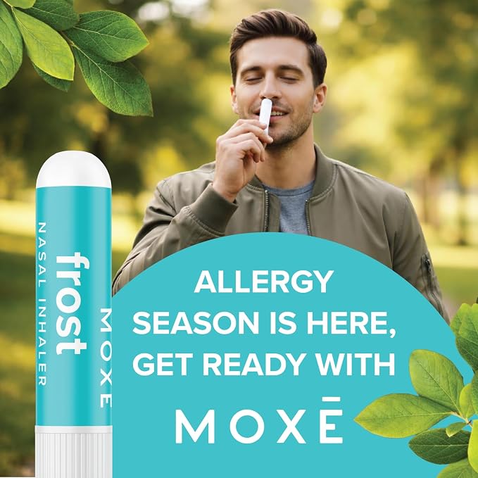 MOXE Frost - Energizing Aromatherapy Nasal Inhaler - Alleviate Headaches, Boost Focus & Energy - Cooling Sinus Blaster - Includes Peppermint, Eucalyptus, & Wintergreen Essential Oils - USA (3-Pack)