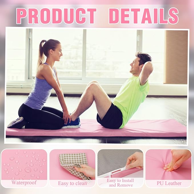 Lyrow 2 Inch 72"x24" Thick Foldable Yoga Mat with Carry Strap, Non-slip Portable Foam Gym Mat for Yoga, Pilates and Stretching