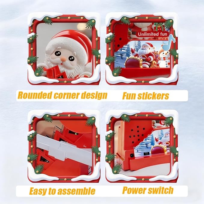 Santa Climbing Toy Set Electric Light Slide Climbing Toys for Automatic Stairs,Playful Santa Race Game Christmas Roller Climbing Toys with LED Light and Music for Toddlers Boys Girls