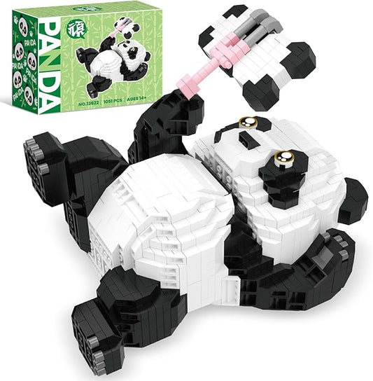 Panda Micro Mini Building Toy Bricks for Adults, 1051 PCS Mini Building Blocks Animals Sets for Goodie Bags, Party Favors for Boys Girls 12+ 14+, Christmas Birthday Gift for Kids, Carnival Prizes