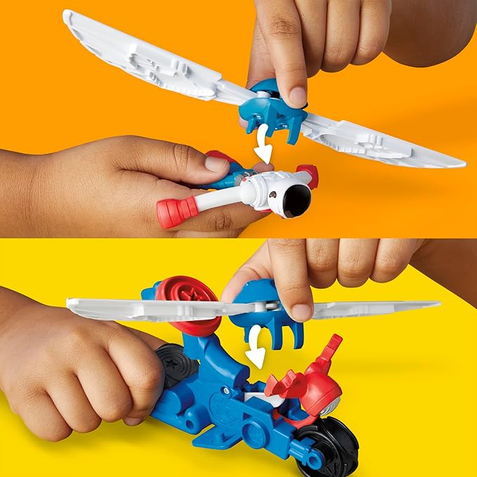 Play-Doh Marvel Captain America Moto-Slicer Playset with Bendy Action Figure, 3 Accessories, Imagination Toys for Kids 4 Years & Up