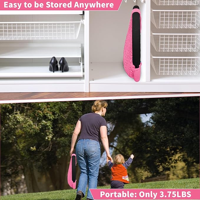Hi-Na Tree Swing for Kids, Adjustable Toddler Rope Swing Seat with Snap Hooks and Straps, 440 lbs Capacity, Swingset Accessories for Indoor Porch Doorway Outdoor Playground Backyard (Pink)