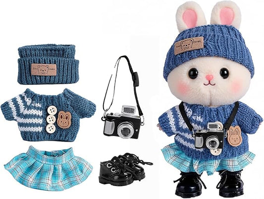 5set 17cm Dolls Clothes Outfit Set - Casual Style Costumes for Doll Figures, Camera Set,Have a seat Clothes - 6.7 Inches Cute Dolls Daily Refill,Gifts for 17cm Doll Lovers (Style-A)