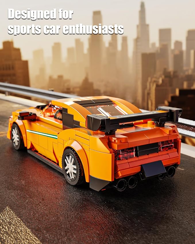Super Sports Car Building Block Set with Display Case, Speed Racing Car Building Toys for Kids and Adults, Collectible Model Cars Kits Gift for Technic Cars Lovers Boys 6+ (311PCS)