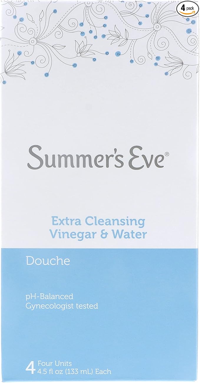 Summer's Eve Extra Cleansing Vinegar and Water Vaginal Douche, pH Balanced, Gynecologist Tested, Fresh Clean Scent, 4.5 Ounce Each, 4 Count (Pack of 4)