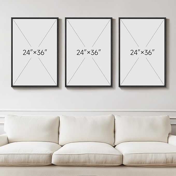 Large 3D Textured Framed Black and White Abstract Wall Art for Living Room, 3 Piece Modern Artwork for Walls, Minimalist Black White Texture Paintings for Hallway Office Wall Decor 24x36 In