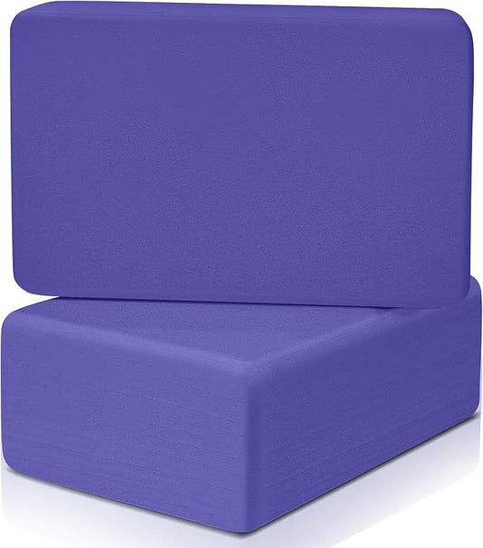 Yoga Blocks 2 Pack 3x6x9IN Foam Block Supportive Latex-Free with Rounded Edges, Non-Slip Exercise Blocks for Pilates, Meditation, Balance, Stretching and Deep Poses