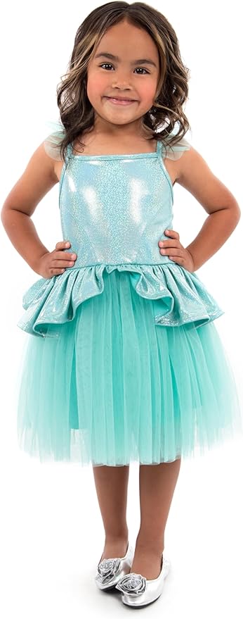 Little Adventures Teal Tutu Princess Dress Up Costume - Machine Washable Child Pretend Play Dress with No Glitter