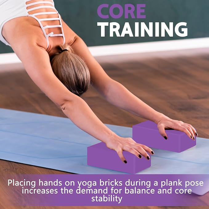 9"x6"x3" Yoga Blocks, Soft Non-Slip Surface Premium Foam Blocks, Supportive, Lightweight, Odor Resistant, Yoga Accessories for Pilates Meditation General Fitness Stretching Toning