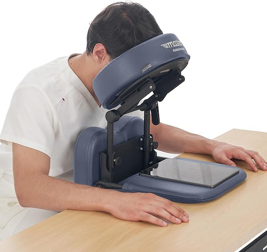 Massage Portable Face Down Massage Kit for Desk and Table Top, Office Sleeping Nap Rest Facial Pillow, face Down After Eye Surgery (Blue)