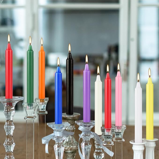 40 Pack Assorted Color Spell Chime Candles, 4 Inch Mini Taper Candles for Home Decor Kitchen Decor Wedding Decoration-10 Colours,Great for Casting Chimes, Rituals，Christmas Candles