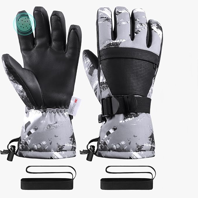 Ski Gloves,Snow Gloves,Waterproof Cold Weather Winter Gloves for Parent Boys Girls- Cycling, Driving, Running