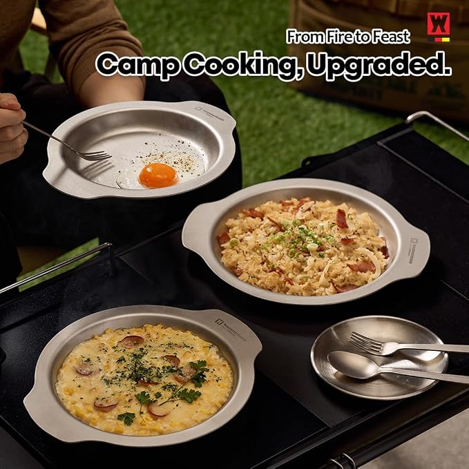 WAGENSTEIGER 3-Ply Stainless Steel Multi-Purpose Cooking & Serving Plate Pan Set | Oven & Induction Safe | Bake, Fry, Serve & Tray | 16cm / 18cm / 20cm Stackable Design (6.3" / 16cm)