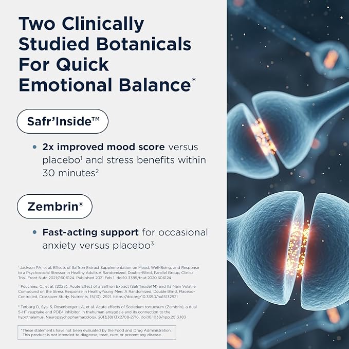 Designs for Health Mood-Stasis - Fast-Acting Ingredients for Stress & Calm Mood Support with Vitamin B12, Methylated Folate, and Saffron + Sceletium Botanicals - Gluten Free, Vegan (30 Capsules)